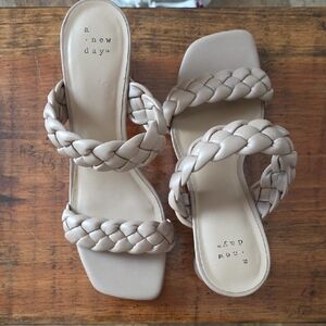 A New Day Women's Braided Sandals - Cream